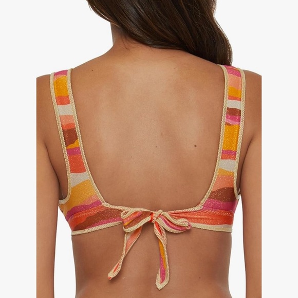 BECCA Canyon Sunset Pink and Orange Triangle Bikini Top, M - Picture 4 of 8